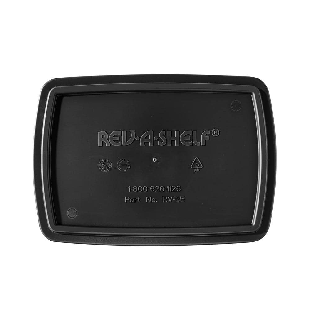 Black Polymer 35 Quart Pull-Out Trash Bin Set