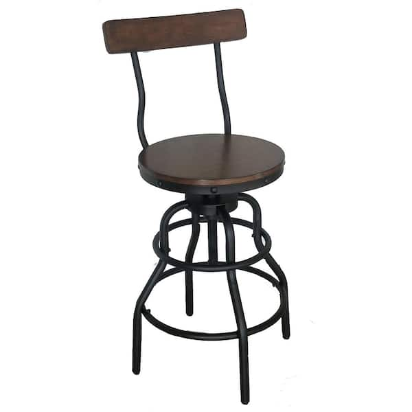 Industrial mansard adjustable best sale height black bar stool