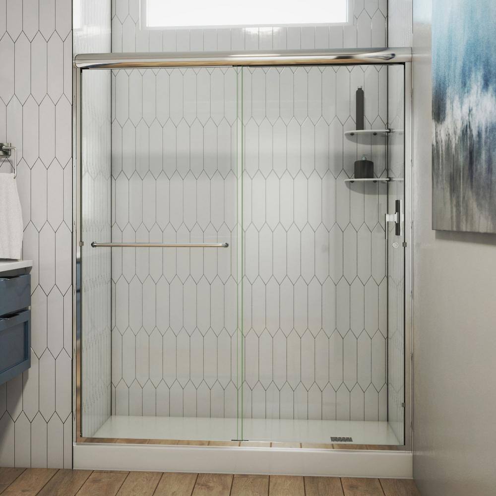 Alliance Pro 56'' Matte Black Semi-Frameless Sliding Shower Door