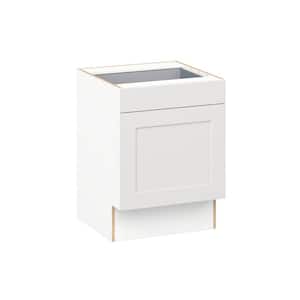 Roseland 24 in W x 24 in D x 32.5 in. H Assembled Shaker Accessible ADA Base Kitchen Cabinet in Warm White with Drawer