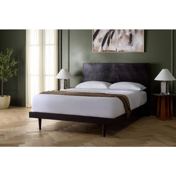 Cora Black Wood Frame King Panel Bed