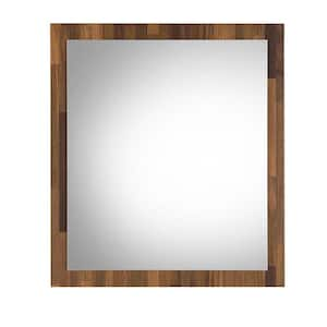 Hestia 1 in. x 32 in. Rustic Rectangle Framed Walnut Finish Decorative Mirror