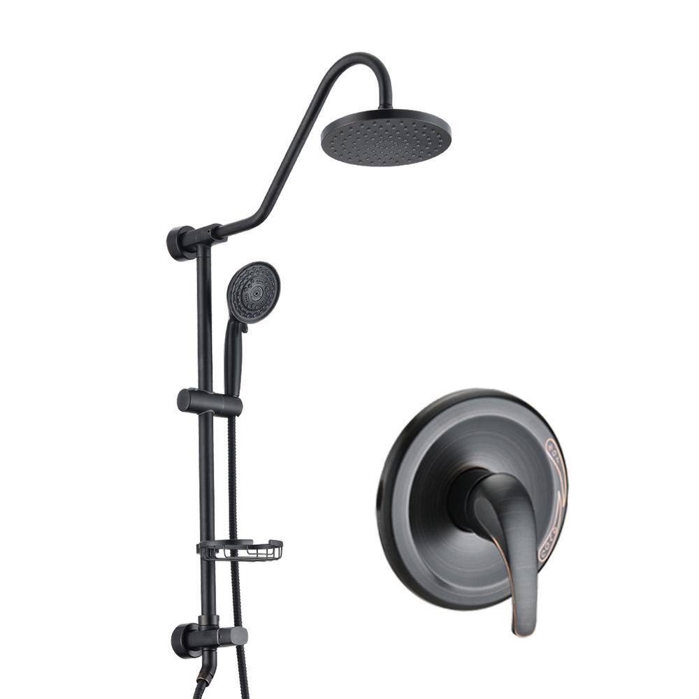 Single Handle 2-Spray Shower Faucet 2.5 GPM with Drip Free in. Oil-Rubbed Bronze with Head Shower and Hand Shower price history on PriceWatchPro