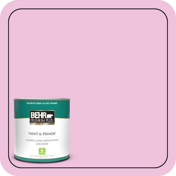 BEHR PREMIUM PLUS 1 qt. #P120-1 Starlet Pink Semi-Gloss Enamel Low Odor Interior Paint & Primer