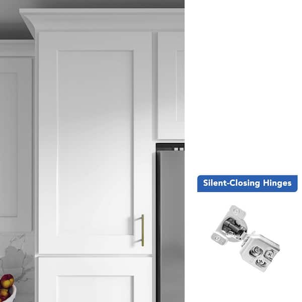 18 in. W x 24 in. D x 36 in. H Ready to Assemble Double Shaker Pantry Kitchen Cabinet in Laguna Grey