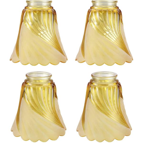 Unbranded 2-1/8 in. Fitter x Dia 4-3/4 in. x 4-7/8 in. H, 4PK - Lighting Accessory - Replacement Glass - Amber