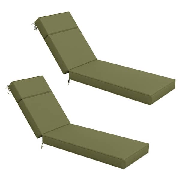 WNP 71 in. x 21 in. x 4 in. (2-Pack) Outdoor Water-Resistant Replacement Chaise Lounge Seat Cushion Light Green