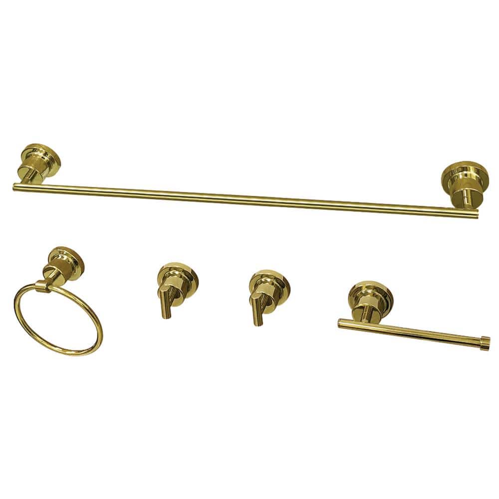Kingston Brass Modern 5Piece Bath Hardware Set in Polished Brass HBAH8230478PB The Home Depot