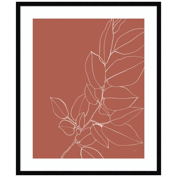 Amanti Art "Warm Magnolia Branch II" by Karyn Panganiban 1 Piece Wood Framed Giclee Nature Art Print 33-in. x 28-in.