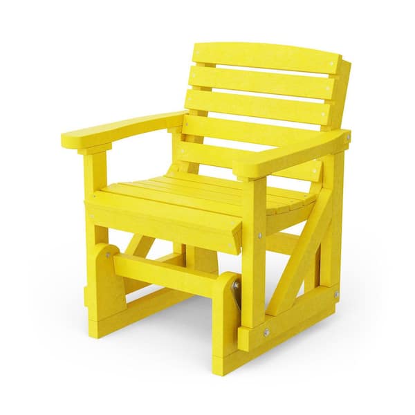 Wildridge Classic 1-Person Lemon Yellow Plastic Outdoor Glider