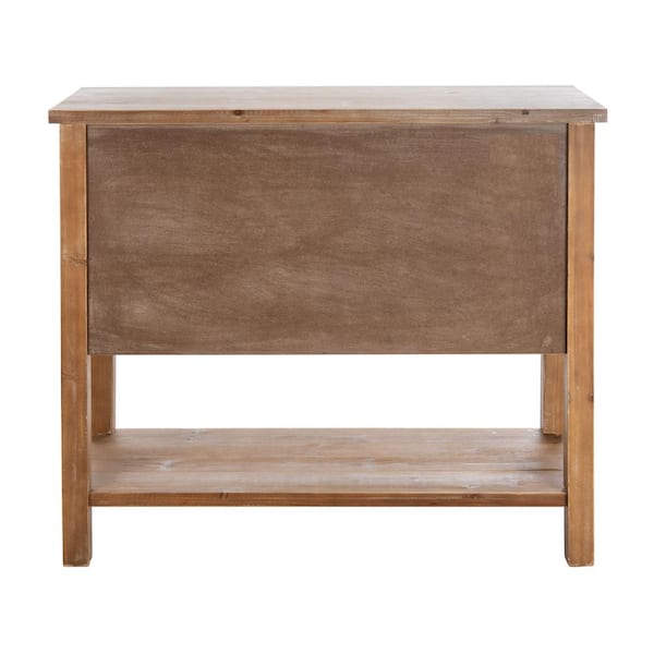 SAFAVIEH Mendie 9-Drawer Natural Oak Console Table AMH1552A - The