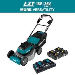 18 in. 18V X2 (36V) LXT Lithium-Ion Cordless Walk Behind Self Propelled Lawn Mower Kit with 4 Batteries (5.0 Ah)