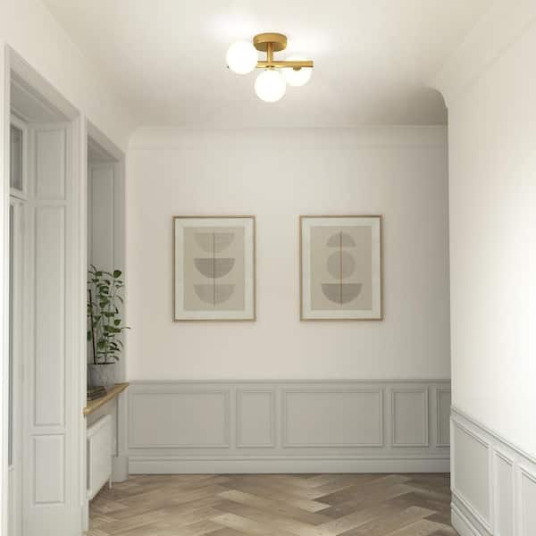 Artika Bloom 13 in. 15 Watt Modern Gold Integrated LED 5 CCT Flush Mount Ceiling Light Fixture for Kitchen or Bedroom