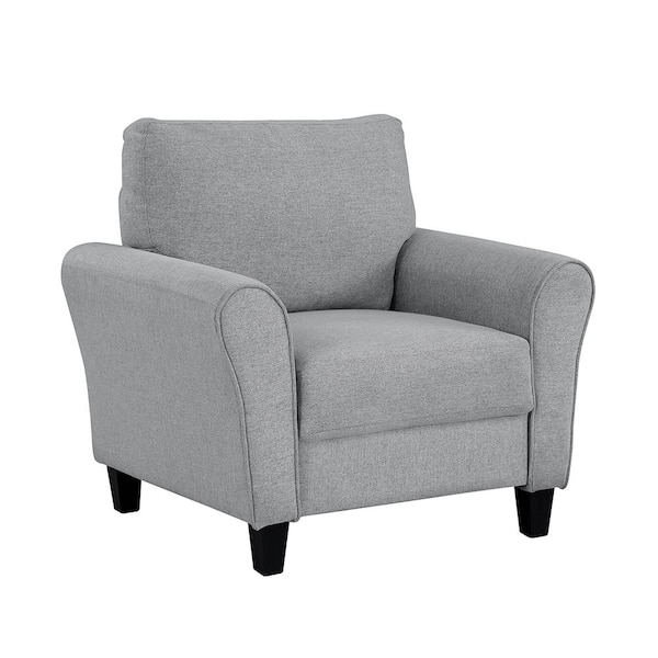 Unbranded Aleron Dark Gray Textured Fabric Arm Chair