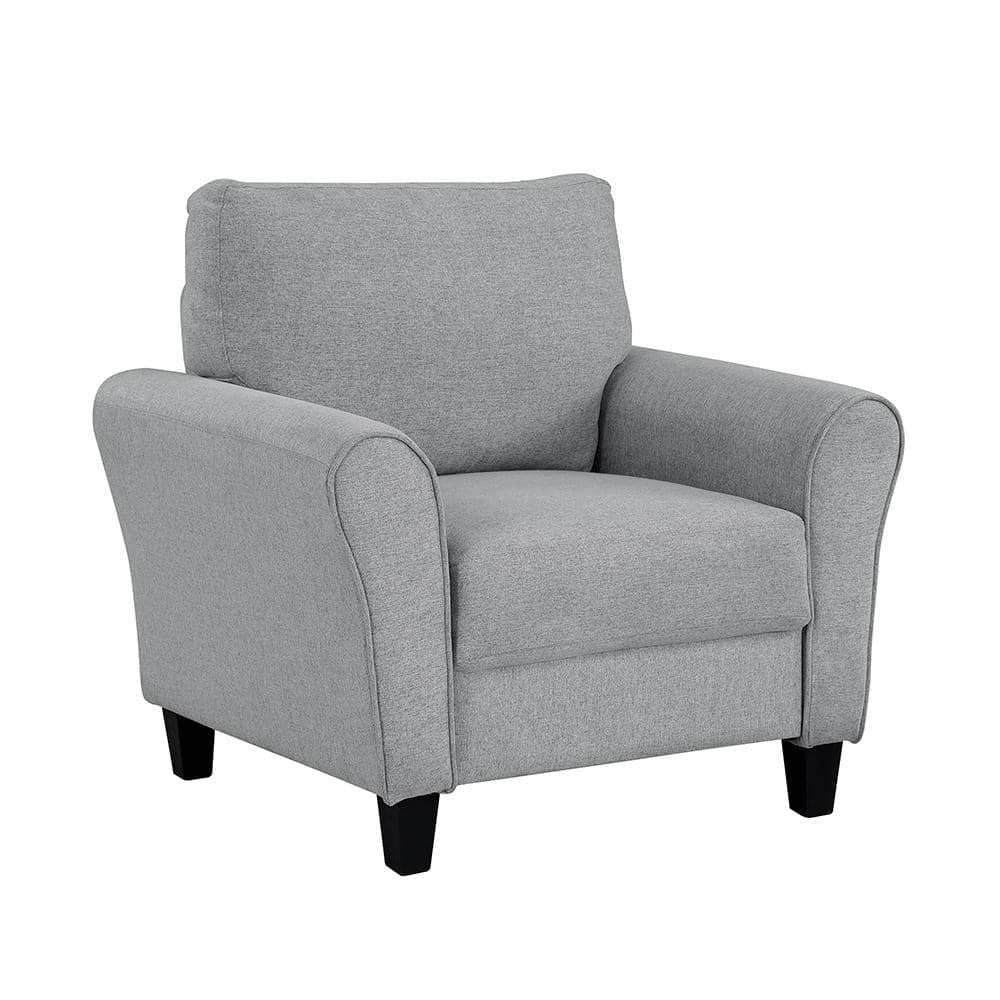 Aleron Dark Gray Textured Fabric Arm Chair