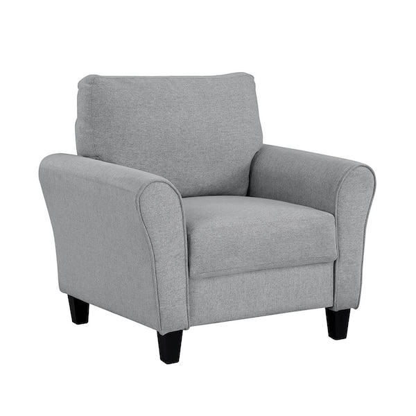 Lazzara Aleron Dark Gray Textured Fabric Arm Chair
