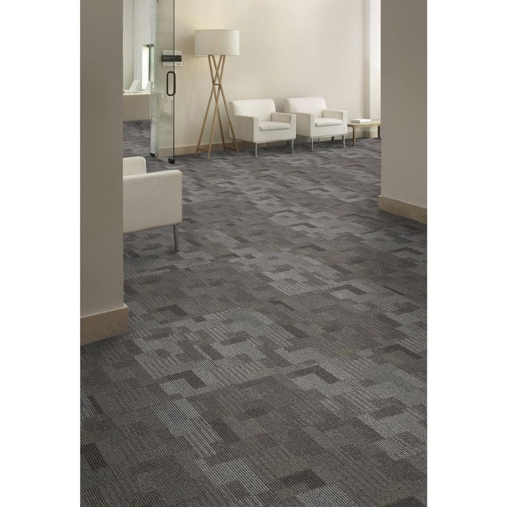 Stone Walk Taupe 24" x 24" PET Fiber Carpet Tile