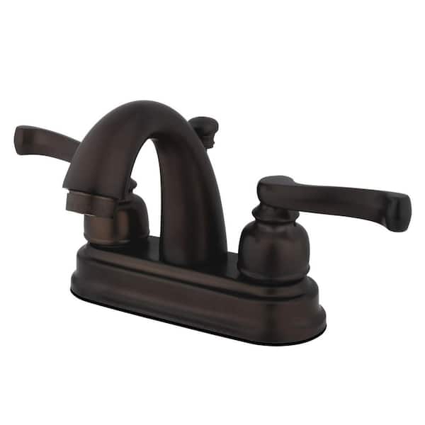 Kingston Brass Royale 4 in. Centerset 2-Handle Bathroom Faucet with Plastic Pop-Up in Oil Rubbed Bronze