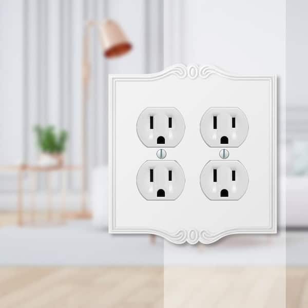 Charleston 2 Gang Duplex Composite Wall Plate - White