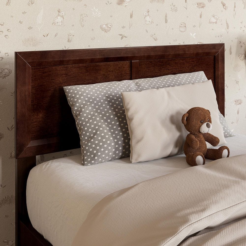 Sophia Walnut Brown Solid Wood Twin Headboard