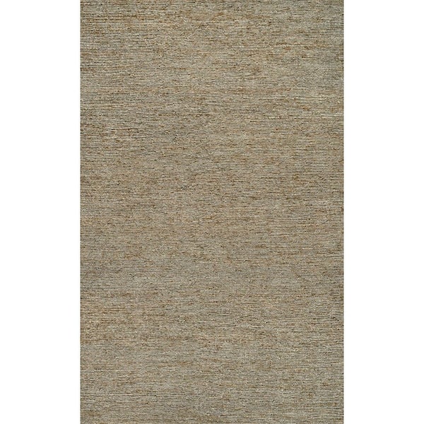 Griffin Rustic Farmhouse Woven Jute Solid Gray 8 ft. x 10 ft. Area Rug
