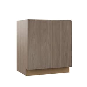 Designer Series Edgeley Assembled 30x34.5x21 in. Full Door Height Bathroom Vanity Base Cabinet in Driftwood