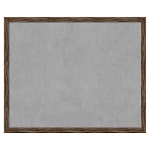 Amanti Art Regis Barnwood Mocha Narrow 43 in. x 35 in Framed Magnetic Board