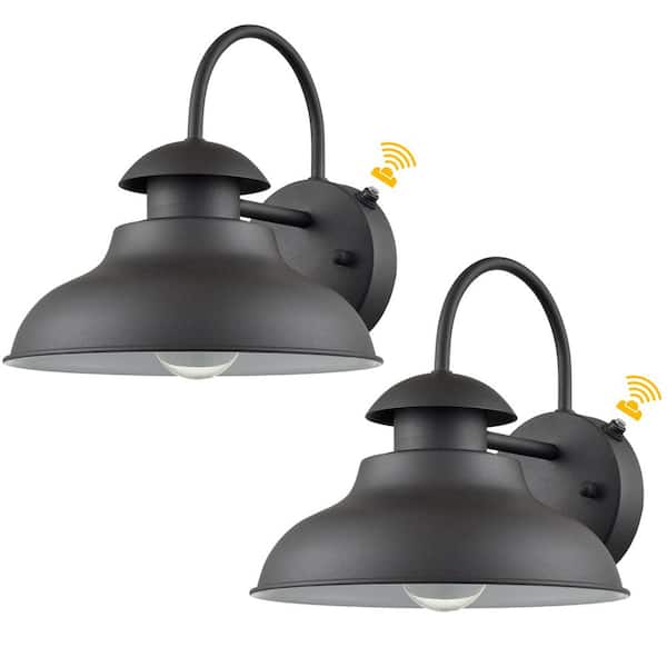CLAXY 17.5 in. Black Outdoor Hardwired Barn Wall Sconce with No Bulbs Included