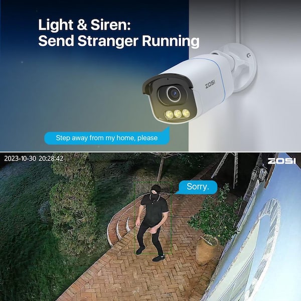 ZOSI Wired C186 5MP 3K POE Outdoor Home Security Camera, Aurora