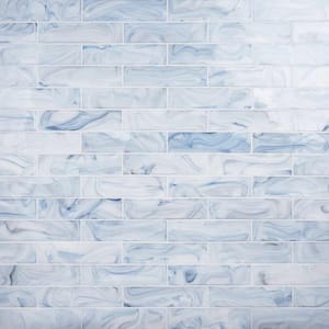 Hightower Day Blue 3.03 in. x 12 in. Polished Glass Subway Wall Tile (5.05 sq. ft./Case)