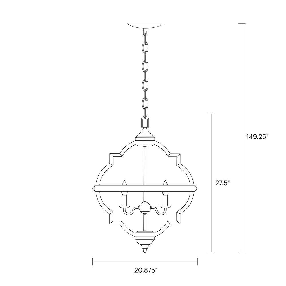 Stardust Chrome Quatrefoil 4-Light Incandescent Pendant