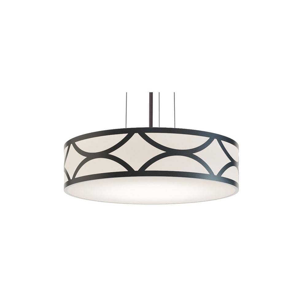 Lake 20" Black and White Aluminum Drum Pendant Light