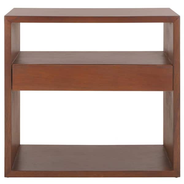 SAFAVIEH Munson 15 in. Natural Rectangle Wood Console Table with Drawer
