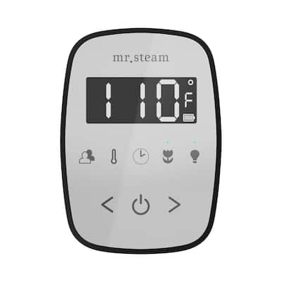 ButlerFlex Steam Shower Control Package with TempoFlex Control and Steamhead in White Brushed Nickel