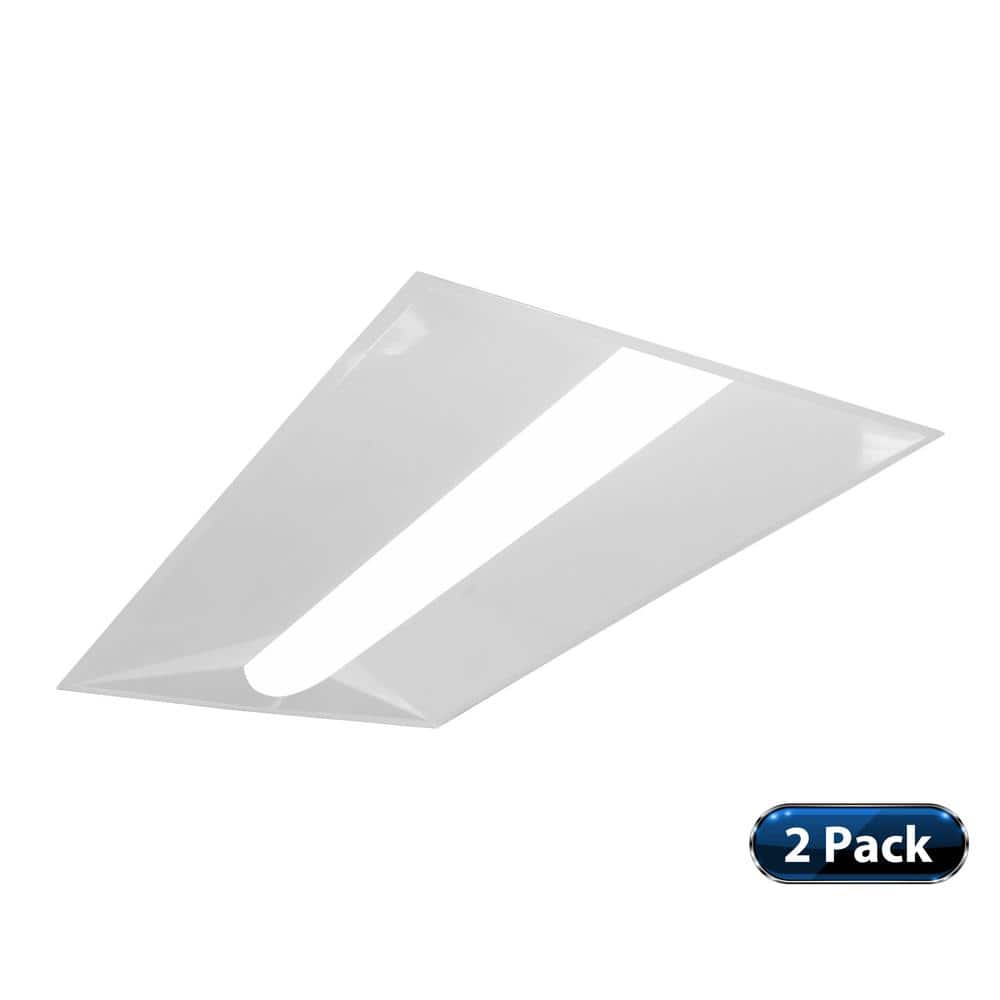 TACS2 2 ft. x 4 ft. 5047 Lumens Integrated LED White Selectable CCT and Wattage Architectural Troffer (2-Pack) price history on PriceWatchPro