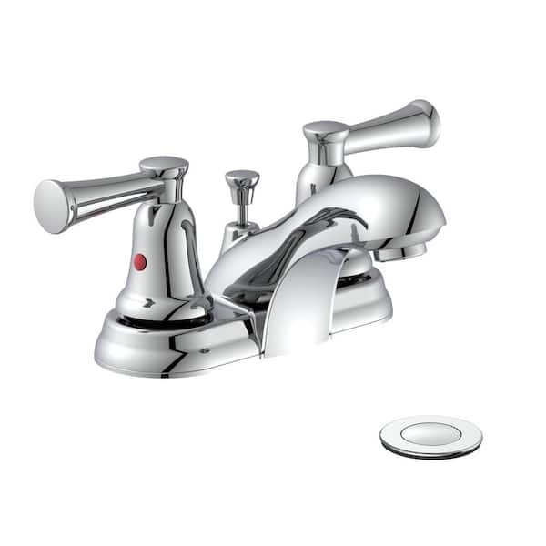 Glacier Bay Lisbon 4 in. Centerset 2-Handle Bathroom Faucet in Chrome