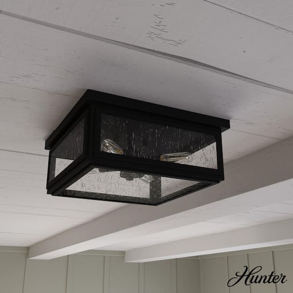Hunter Felippe 12 in. 4 Light Natural Iron Flush Mount Bathroom Light
