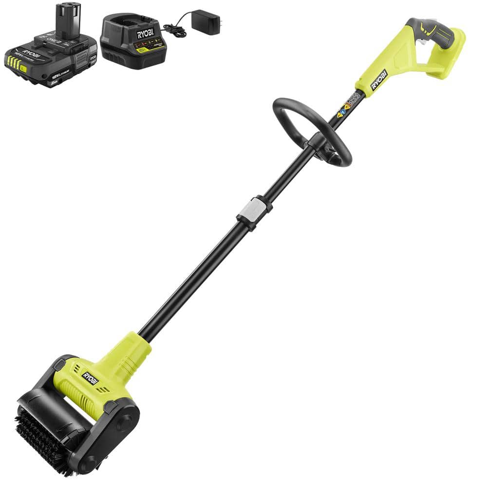 RYOBI ONE+ 18V Cordless Battery Outdoor Patio Sweeper 2.0 Ah Battery and Charger P2940 - The Home Depot