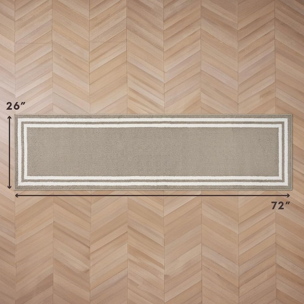 Laura Ashley Debbie Double Border 2-Tone Linen/Ivory 2 ft. x