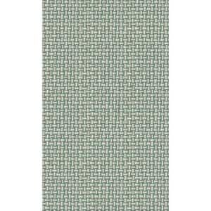 Teal Woven Effect Textured Geometric Printed Non-Woven Paper Paste the Wall Textured Wallpaper 57 Sq. Ft.