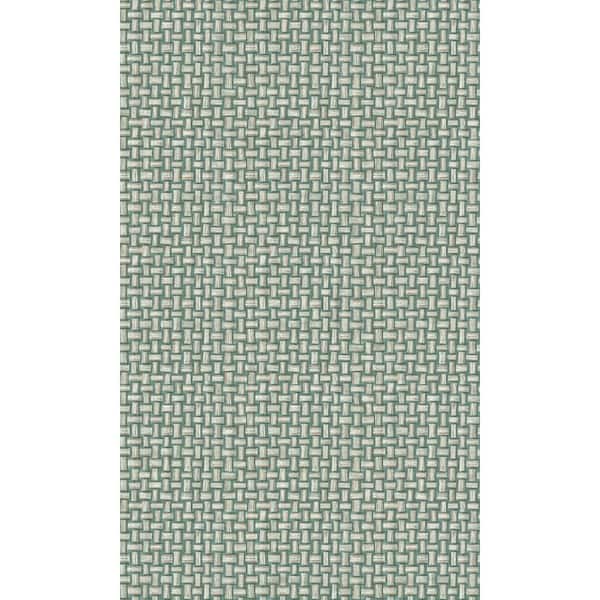 Walls Republic Teal Woven Effect Textured Geometric Printed Non-Woven Paper Paste the Wall Textured Wallpaper 57 Sq. Ft.