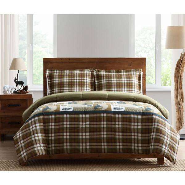 Morgan Home Mount Princeton 3-Piece King Plaid Comforter Set