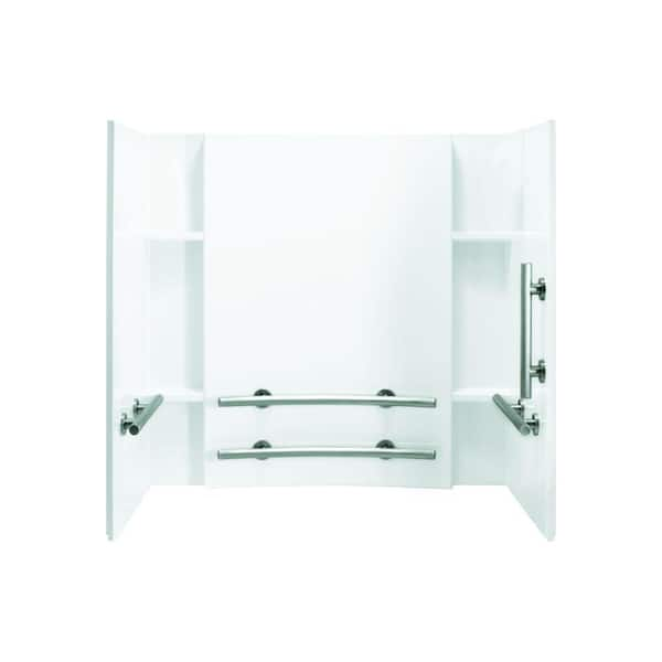 STERLING Accord 32 in. x 60 in. x 74 in. 3-piece Direct-to-Stud Tub and Shower Wall Set in White