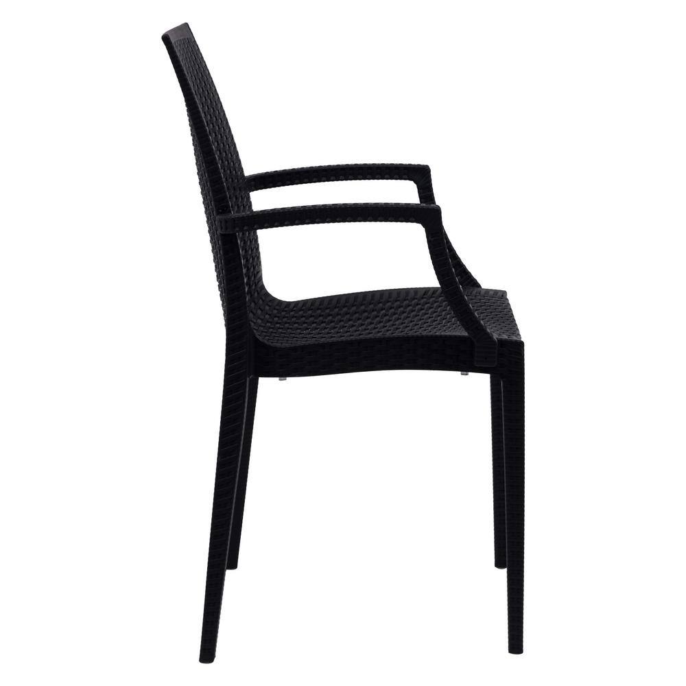Mace Modern Black Weave Indoor/Outdoor Dining Chair Set of 4
