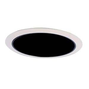 6 in. Black Specular Reflector Recessed Ceiling Light White Cone Trim
