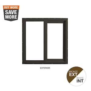 23.5 in. x 23.5 in. Select Series Vinyl Horizontal Sliding Left Hand Bronze Window with White Int, HP2+ Glass and Screen