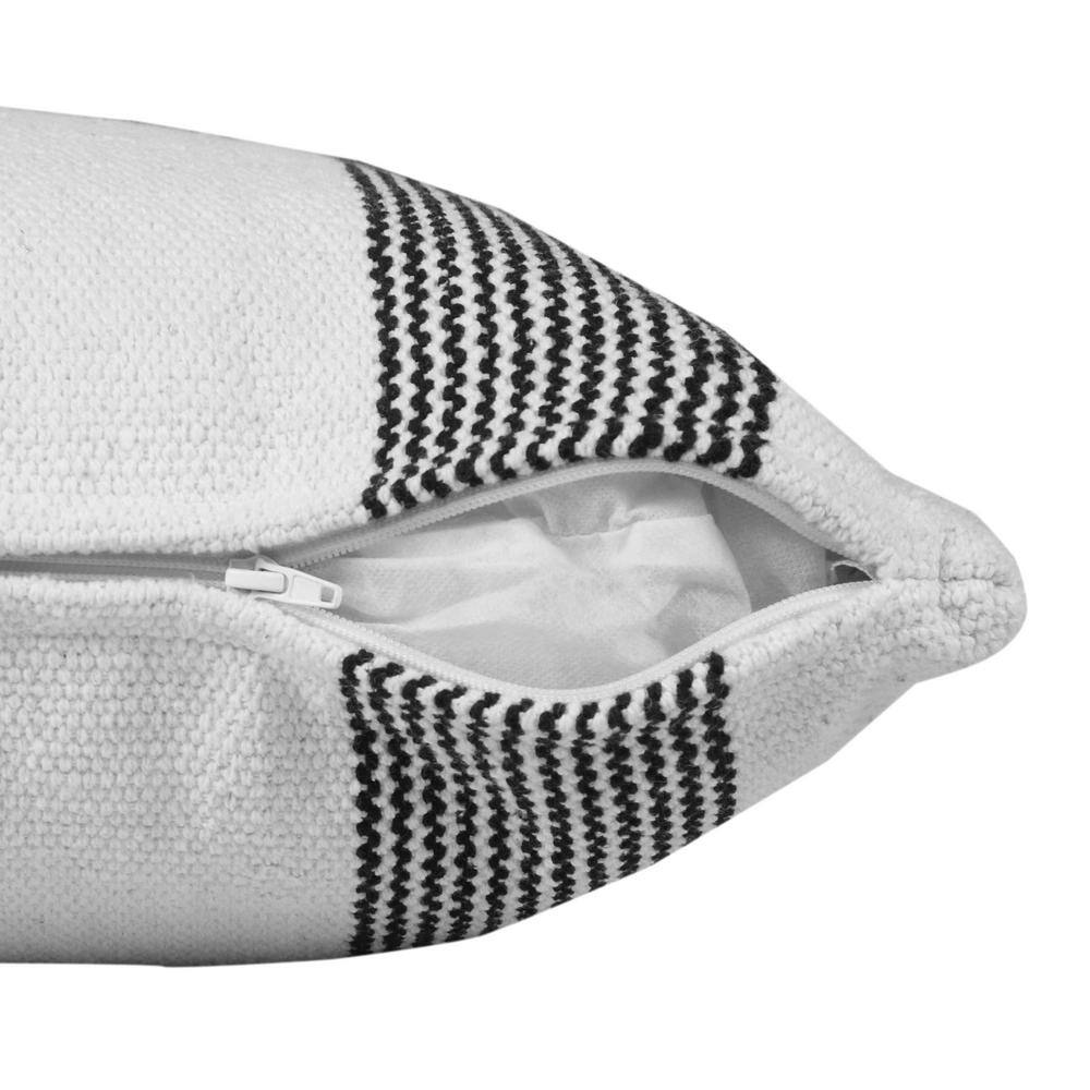 Modern Farmhouse Coastal 20" Square Striped Cotton Throw Pillow