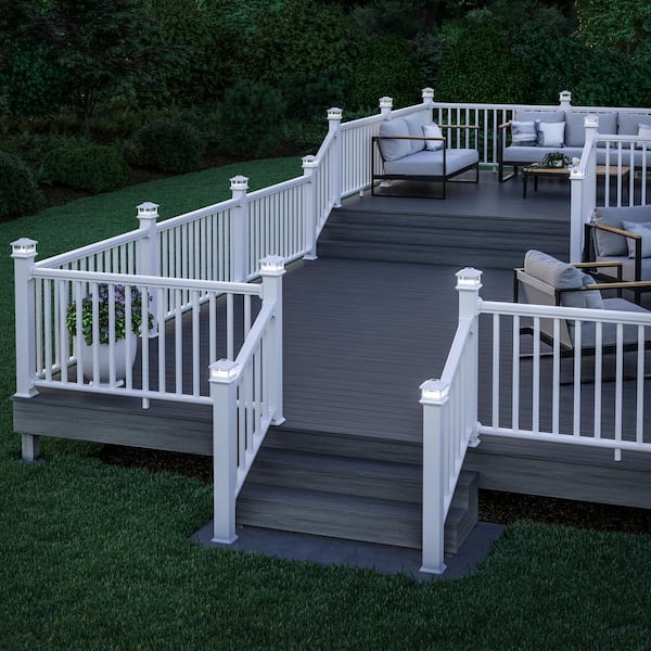 VersaCap 4 in. x 4 in. White Plastic Solar Pyramid Post Cap (2-Pack)