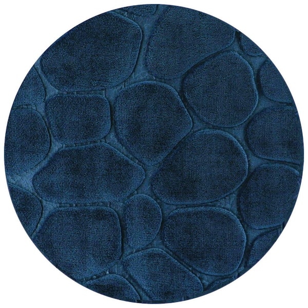 Anti Slip Shower Mat for Bathroom Floor Blue with Soft-Pebble