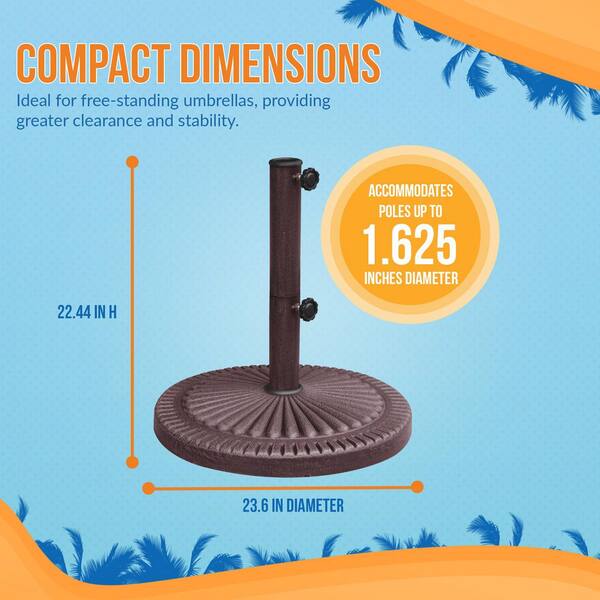 Island Umbrella 66 lb. Weather-Resistant Patio Umbrella Base in Bronze Resin NU5406